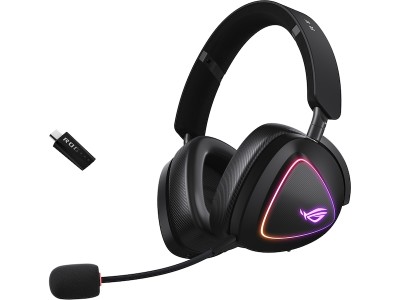 Asus ROG Delta II Trådlöst Gamingheadset, Bluetooth/3,5 mm, RGB - Svart