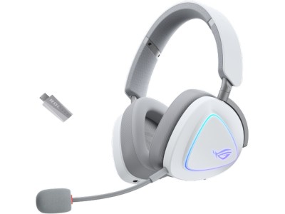 Asus ROG Delta II Trådlöst Gamingheadset, Bluetooth/3,5 mm, RGB - Vit