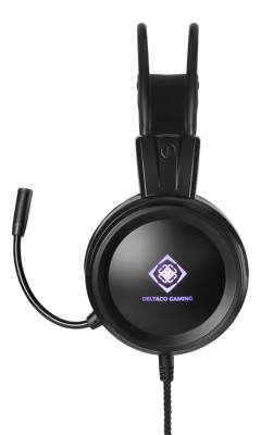 Deltaco DH110 Stereo Gaming Headset, blå LED, 3,5mm för ljud, USB för ström#2
