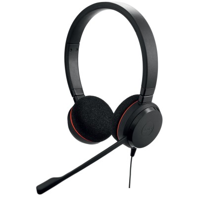 Headset On-ear kabelanslutet Jabra Evolve 20 stereo MS volymkontroll/mute USB-A svart/röd