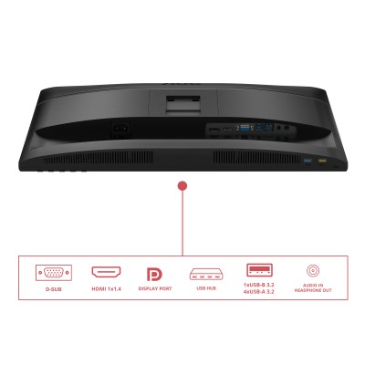 23.8" AOC 24E4U, IPS 1920x1080, 4ms, 120Hz, höjdjusterbar, pivot, VGA/HDMI/DP, högtalare, USB 3.2-hubb, 5 års garanti#4