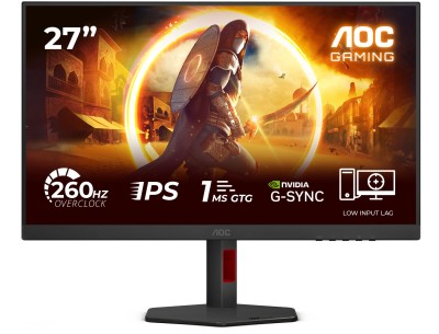 27" AOC 27G4ZR, Fast IPS 1920x1080, 1 ms, 260Hz G-Sync, höjdjusterbar, pivot, 2xHDMI/DP, högtalare