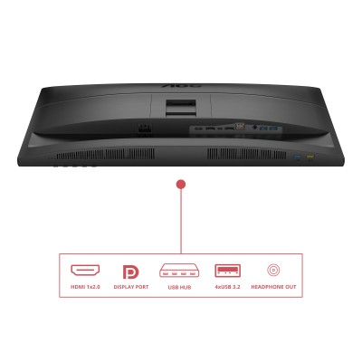 27" AOC Q27E4CV, IPS 2560x1440, 4 ms, 120Hz, höjdjusterbar, pivot, HDMI/DP/USB-C 90W, LAN, högtalare, USB 3.2-hubb#3