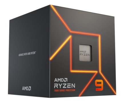 AMD Ryzen 9 7900 12-Core 24-Thread (65W), 3,7/5,4 GHz, 76 MB cache, Socket AM5, Radeon Graphics, boxad med Wraith Prism-kylare