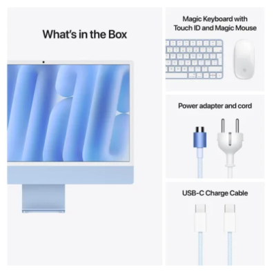 Apple iMac 24", Apple M4 10-Core CPU 10-Core GPU, 32 GB, 1 TB SSD, svenskt tangentbord med numerisk del - Blå#4