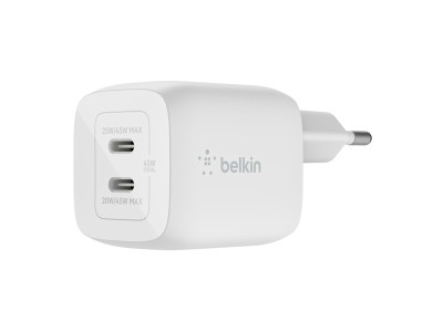 AC-adapter Belkin Boost Charge Pro 45W, Dual USB-C GaN Wall Charger med PPS - Vit#1