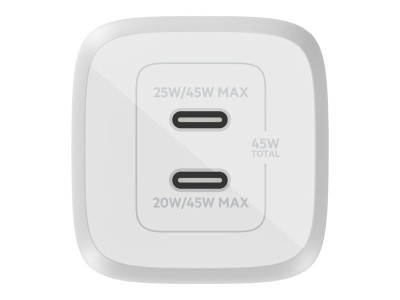 AC-adapter Belkin Boost Charge Pro 45W, Dual USB-C GaN Wall Charger med PPS - Vit#2