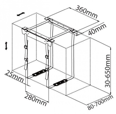 Datorhållare Direktronik fäste för dator under skrivbord, med remmar, max 20kg#3