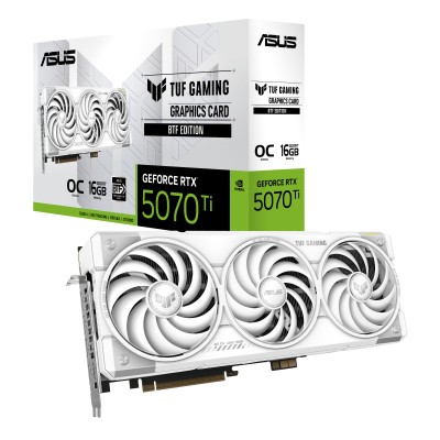 Asus GeForce RTX 5070 Ti TUF GAMING BTF WHITE OC Edition 16 GB GDDR7, HDMI/3xDP, Aura Sync RGB