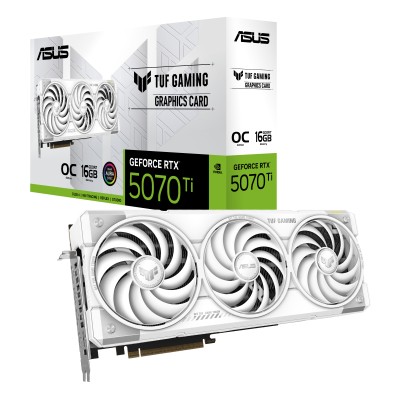 Asus GeForce RTX 5070 Ti TUF GAMING WHITE OC 16 GB GDDR7, HDMI/3xDP, Aura Sync RGB