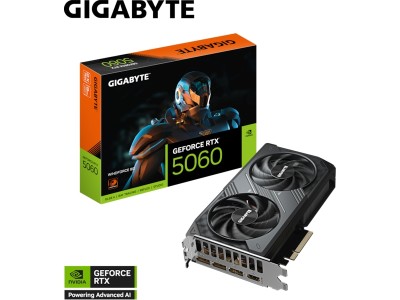 Nvidia RTX 5060 8GB GDDR7 3DP/HDMI 7680*4320 2497MHz 3840Cuda/614TOPS 145/550W PCIe5 199mm 4mon Blackwell Gigabyte#1