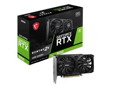 MSI GeForce RTX 3050 Ventus 2X E OC 6 GB GDDR6, DVI/HDMI/DP