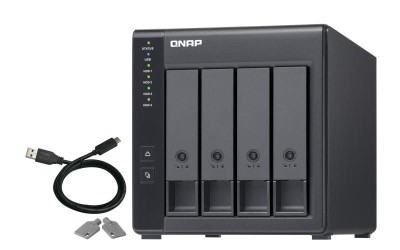 QNAP TR-004 Direct Attached Storage med RAID, expansionskabinett, 4x3.5" SATA HDD/SSD, USB-C 3.2 Gen.1