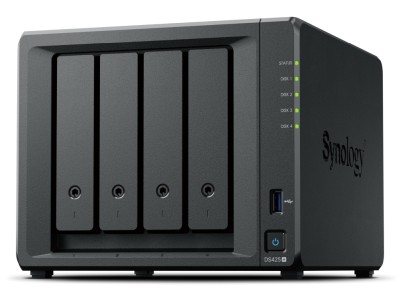 Synology DiskStation DS425+, 4-bay Plus NAS, Intel Celeron J4125, 2xM.2-slot, 1GbE+2.5GbE LAN
