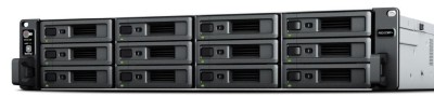 Synology RackStation RS2423RP+, 12-bay NAS, 2U, AMD Ryzen V1780B Quad Core, 8 GB RAM, 1x10Gbe LAN + 2x1GbE LAN, redundant nätagg