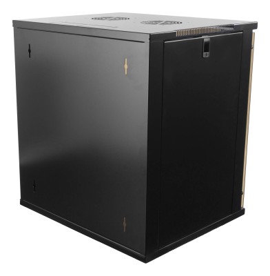 19" Skåp DELTACO 12U, 540x450x580mm, stående eller väggmonterat, glasdörr - Svart#3
