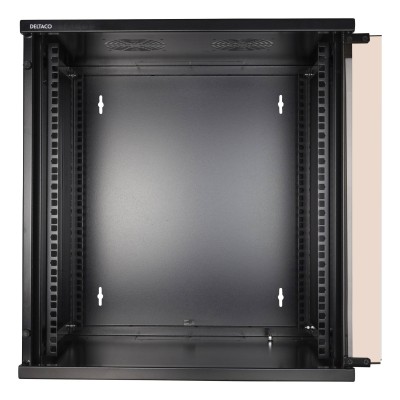 19" Skåp DELTACO 12U, 540x450x580mm, stående eller väggmonterat, glasdörr - Svart#4