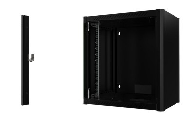 19" Skåp Lanview 12U Rack Wall Mount, 600x450x645mm, väggmonterat, glasdörr - Svart#2