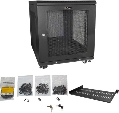 19" Skåp StarTech.com 12U, 600x854x640mm, stående med hjul - Svart#3