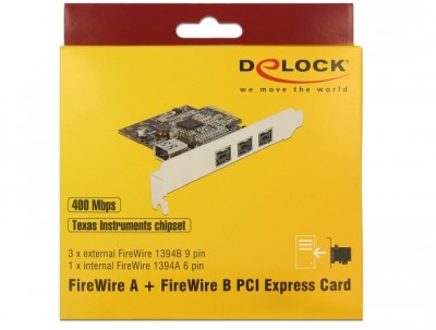 DeLOCK PCI Express Card 3xFireWire800 + 1xFireWire400 (internt)#5