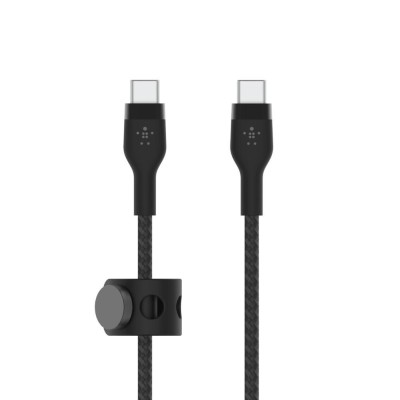 Belkin USB-C till USB-C kabel 1m (svart) Flätad silikon, snabbladdningskompatibel