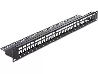 Tillbehör Delock 1HE 24 Keystone Ports 19,2 x 14,9mm patchpanel 1U 24-uttag