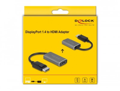 Adapter DisplayPort 1.4 till HDMI, 8K@60Hz, HDR, DeLOCK, 0,2 meter#2