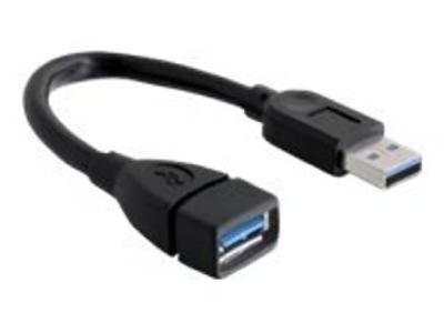 Adapter USB2-A ha - ho USB2-A förlängning 0,05m svart eller vit