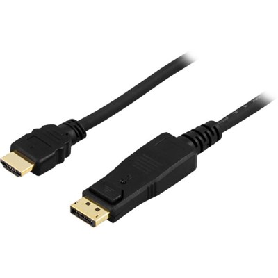 DisplayPort till HDMI-kabel, 4K@30Hz, 5 meter - Svart