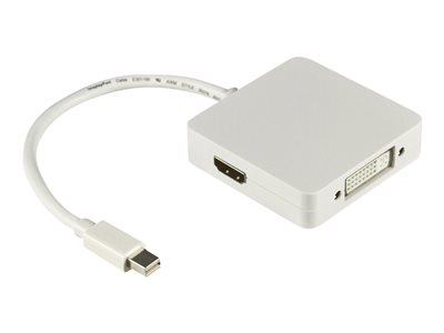 Adapter video mini displayport miniDP till DVI/HDMI/VGA 0,15m vit