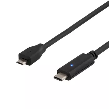 Kabel adapter USB-C ha - ha microUSB-B 480Mbps/10W svart 1m