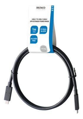 Deltaco USB-C 3.2 Gen.2, 10Gbps, 240W, 1m - Svart#3
