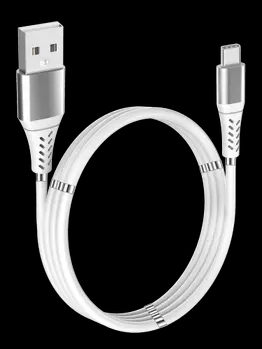 Kabel adapter USB-C ha - ha USB-A 2m magnetisk vit