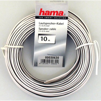 HAMA Högtalarkabel 2x0.75 mm2 25p Bulk Vit 10m#2