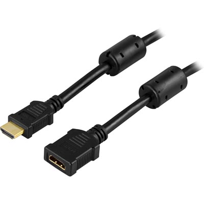 HDMI-förlängningskabel, HDMI 1.3, 4K@60Hz, 1 meter - Svart