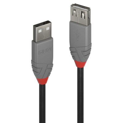 Kabel USB 2.0 A-A förlängning 2m svart Lindy