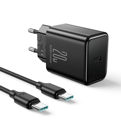 NEXTBATT 20W snabbladdare PD + 60W USB-C-kabel, 1m - Svart
