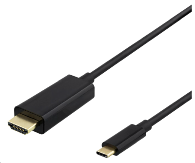 Deltaco USB-C till HDMI, 4K@60Hz, 1 meter - Svart