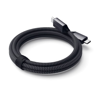 USB-C-kabel Satechi, 100W laddning, 480Mbps dataöverföring, 2 meter - Gråsvart#1