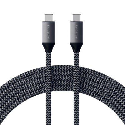 USB-C-kabel Satechi, 100W laddning, 480Mbps dataöverföring, 2 meter - Gråsvart#3