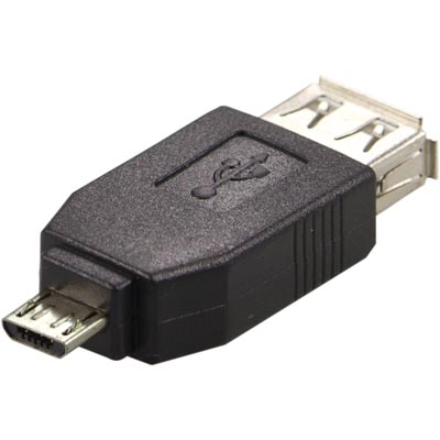 Adapter microUSB hane till hona USB-A svart