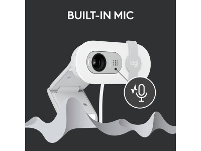 Logitech Brio 100, 1080p@30fps, sekretessskydd, USB - Off-White#5