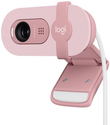 Logitech Brio 100, 1080p@30fps, sekretessskydd, USB - Rosa