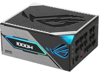 Asus ROG Thor 1000W Platinum III, ATX 3.1, 135 mm fläkt, 80PLUS Platinum, semipassivt, löstagbara kablar, OLED display, Aura Sync ARGB