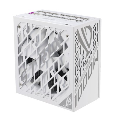Asus ROG Strix 1000W Platinum White Edition, ATX 3.1, 80PLUS Platinum, GaN Mosfet, löstagbara kablar