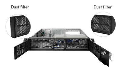 Chieftec UNC-209S-B-OP 19" rack 2U, ATX, 457mm djup#4