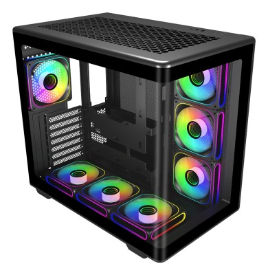 Cooler Master Elite 600, 7x120mm ARGB-fläktar, ATX - Svart