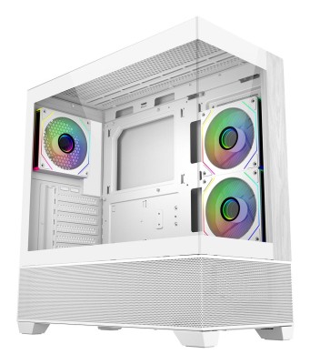 Cooler Master Elite 690 White, TG, 3x120mm ARGB-fläktar, ATX - Vit