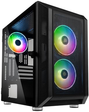 Kolink Citadel Mesh RGB, MicroATX, TG, ARGB - Svart