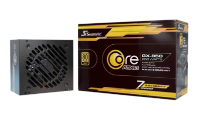 850W Core GX 120mm fläkt 100-240V 2xEPS 8-pin 1x12VHPWR 80Plus Gold 150*86*140mm Seasonic